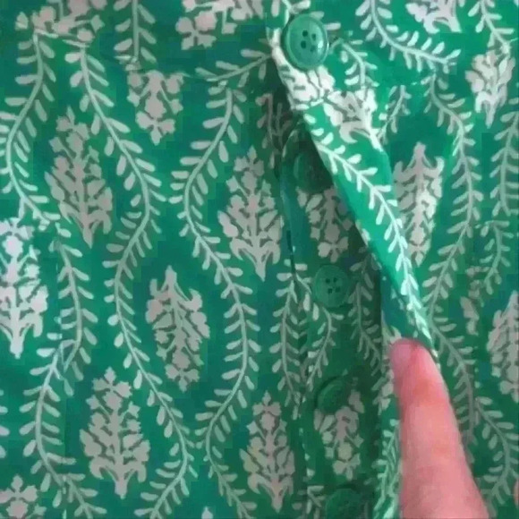 ZARA | Women's Green/White  The Ava Boho High-Waisted Cotton Straight Leg Pants - Picture 3 of 5